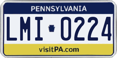 PA license plate LMI0224