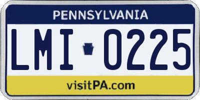 PA license plate LMI0225