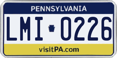 PA license plate LMI0226