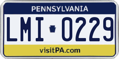 PA license plate LMI0229