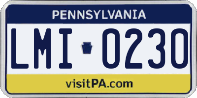 PA license plate LMI0230