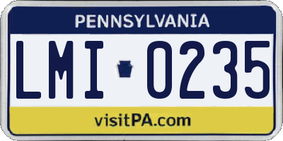 PA license plate LMI0235