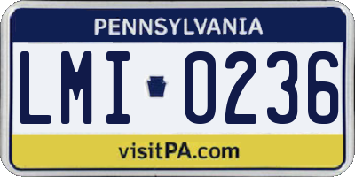 PA license plate LMI0236
