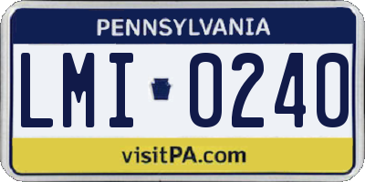 PA license plate LMI0240