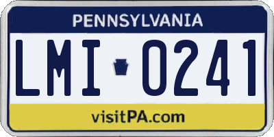 PA license plate LMI0241