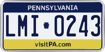 PA license plate LMI0243