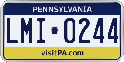 PA license plate LMI0244