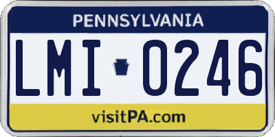 PA license plate LMI0246