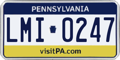 PA license plate LMI0247