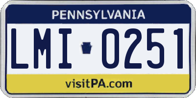 PA license plate LMI0251
