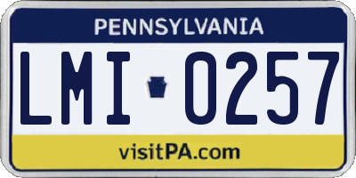 PA license plate LMI0257