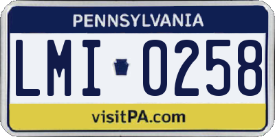 PA license plate LMI0258
