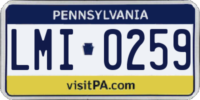 PA license plate LMI0259