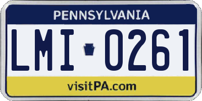 PA license plate LMI0261