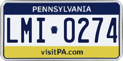 PA license plate LMI0274