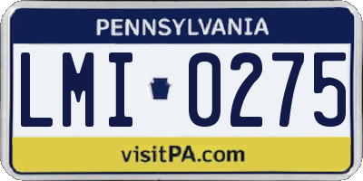 PA license plate LMI0275