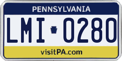 PA license plate LMI0280