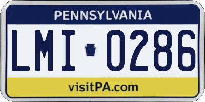 PA license plate LMI0286