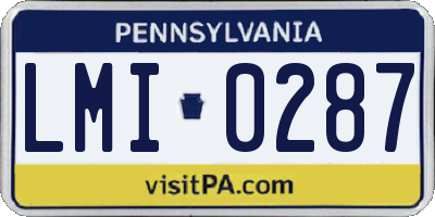 PA license plate LMI0287