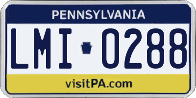 PA license plate LMI0288