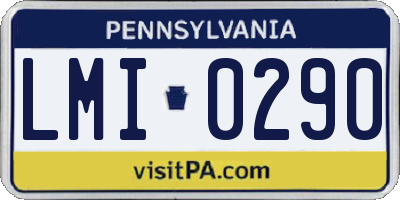 PA license plate LMI0290