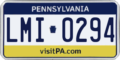 PA license plate LMI0294