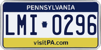 PA license plate LMI0296