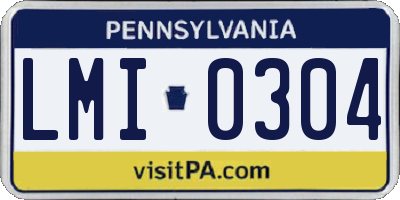 PA license plate LMI0304