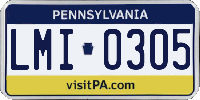 PA license plate LMI0305