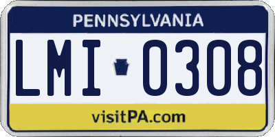 PA license plate LMI0308