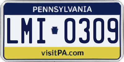 PA license plate LMI0309