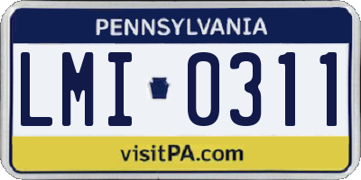 PA license plate LMI0311