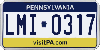 PA license plate LMI0317