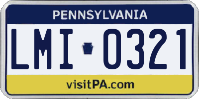 PA license plate LMI0321