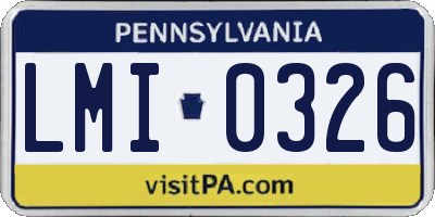 PA license plate LMI0326