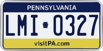 PA license plate LMI0327