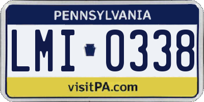 PA license plate LMI0338