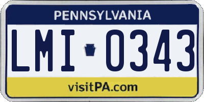 PA license plate LMI0343
