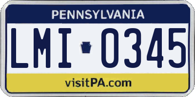 PA license plate LMI0345