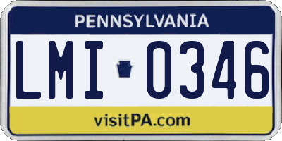 PA license plate LMI0346