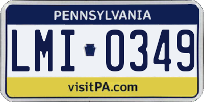 PA license plate LMI0349