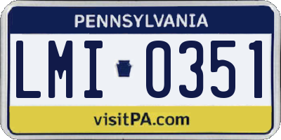 PA license plate LMI0351