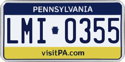 PA license plate LMI0355