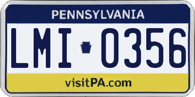 PA license plate LMI0356