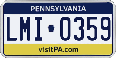PA license plate LMI0359