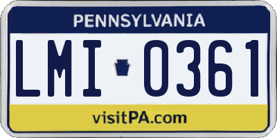 PA license plate LMI0361