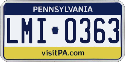 PA license plate LMI0363