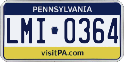 PA license plate LMI0364