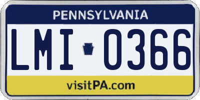 PA license plate LMI0366