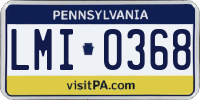 PA license plate LMI0368
